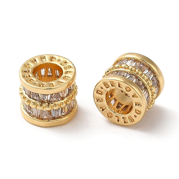PandaHall Brass Micro Pave Cubic Zirconia European Beads, Large Beads, Column, Real 18K Gold Plated, 8x7mm, Hole: 4mm Brass+Cubic Zirconia..., Clear
PandaHall Brass Micro Pave Cubic Zirconia European Beads, Large Beads, Column, Real 18K Gold Plated, 8x7mm, Hole: 4mm Brass+Cubic Zirconia..., Clear