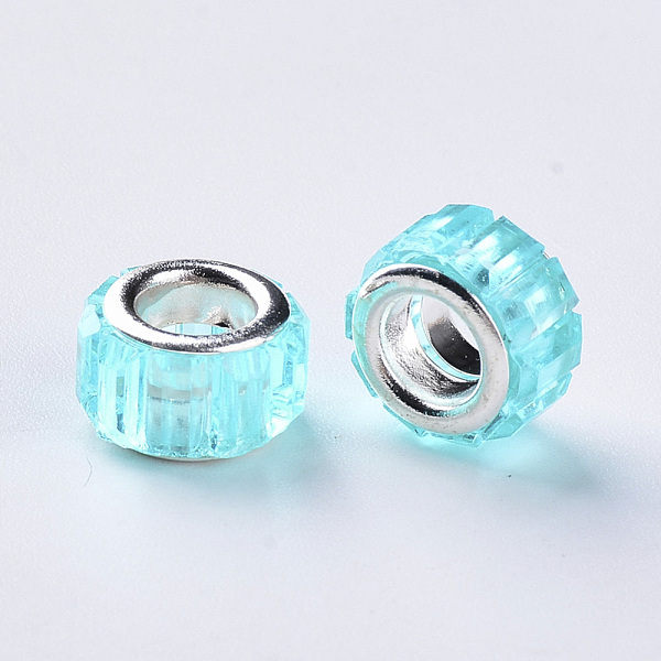 PandaHall Transparent Resin European Beads, Large Hole Beads, with Silver Color Plated Double Brass Cores, Faceted, Column, Mixed Color..., Multicolor
PandaHall Transparent Resin European Beads, Large Hole Beads, with Silver Color Plated Double Brass Cores, Faceted, Column, Mixed Color..., Multicolor