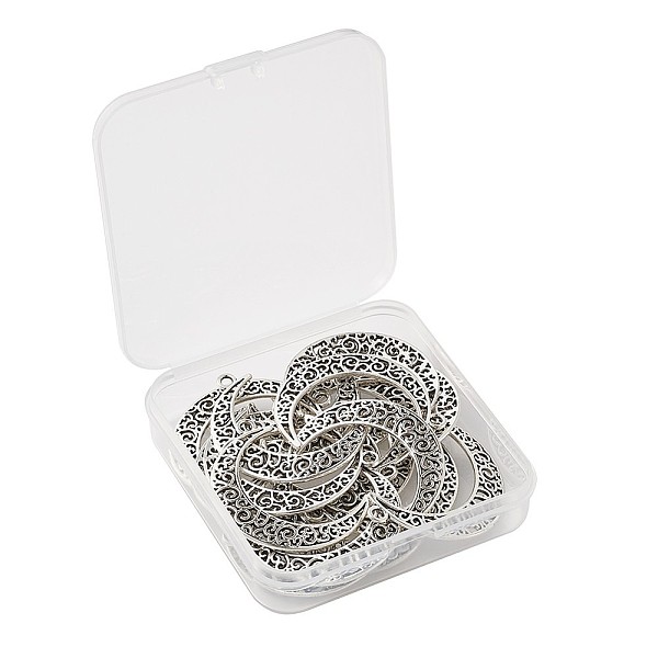 PandaHall Tibetan Style Alloy Pendants, Crescent Moon, Antique Silver, 40x29x1mm, Hole: 2.5mm, 20pcs/box Alloy Moon
PandaHall Tibetan Style Alloy Pendants, Crescent Moon, Antique Silver, 40x29x1mm, Hole: 2.5mm, 20pcs/box Alloy Moon