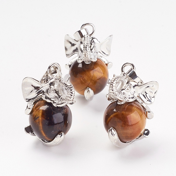 PandaHall Natural Tiger Eye Pendants, with Brass Findings, Elephant, Platinum, 31x19x23mm, Hole: 5x8mm Tiger Eye Elephant
PandaHall Natural Tiger Eye Pendants, with Brass Findings, Elephant, Platinum, 31x19x23mm, Hole: 5x8mm Tiger Eye Elephant
