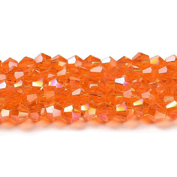 PandaHall Transparent Electroplate Glass Beads Strands, AB Color Plated, Faceted, Bicone, Orange, 3x2.5mm, Hole: 0.7mm, about...
PandaHall Transparent Electroplate Glass Beads Strands, AB Color Plated, Faceted, Bicone, Orange, 3x2.5mm, Hole: 0.7mm, about...