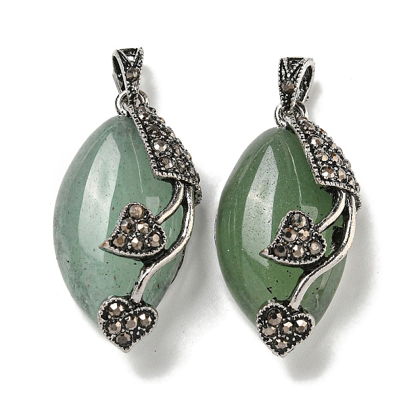 PandaHall Natural Green Aventurine Horse Eye Pendants, Rack Plating Alloy Rhinestone Heart Leaf Charms, Antique Silver, Cadmium Free & Lead...
PandaHall Natural Green Aventurine Horse Eye Pendants, Rack Plating Alloy Rhinestone Heart Leaf Charms, Antique Silver, Cadmium Free & Lead...
