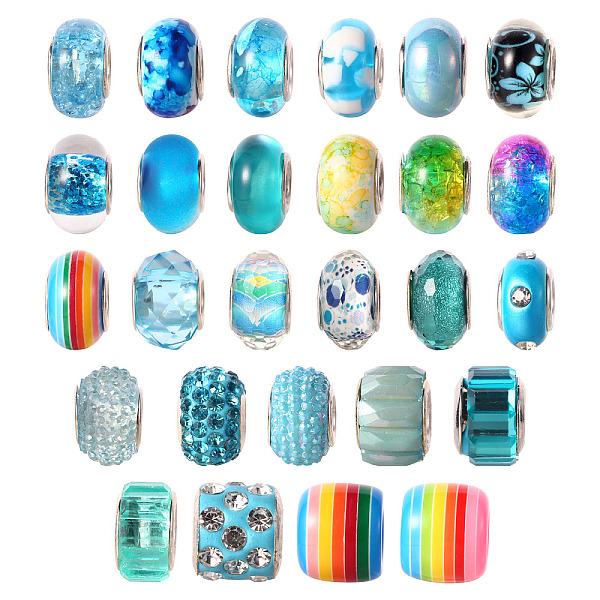 PandaHall 27Pcs 27 Style Acrylic & Resin & Polymer Clay Rhinestone European Beads, Large Hole Beads, with Silver Color Double Core, Rondelle..., Multicolor
PandaHall 27Pcs 27 Style Acrylic & Resin & Polymer Clay Rhinestone European Beads, Large Hole Beads, with Silver Color Double Core, Rondelle..., Multicolor