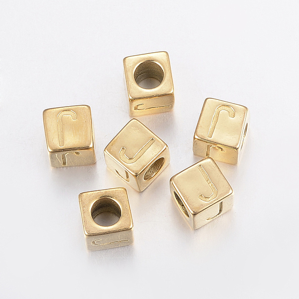 PandaHall 304 Stainless Steel Large Hole Letter European Beads, Horizontal Hole, Cube with Letter.J, Golden, 8x8x8mm, Hole: 5mm 304...
PandaHall 304 Stainless Steel Large Hole Letter European Beads, Horizontal Hole, Cube with Letter.J, Golden, 8x8x8mm, Hole: 5mm 304...