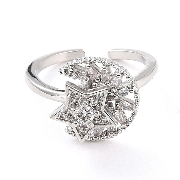 PandaHall Moon & Star Rotatable Open Ring for Women, Brass Cubic Zirconia Fidget Spinner Rings, Adjustable Relieve Stress Cuff Ring..., Clear
PandaHall Moon & Star Rotatable Open Ring for Women, Brass Cubic Zirconia Fidget Spinner Rings, Adjustable Relieve Stress Cuff Ring..., Clear