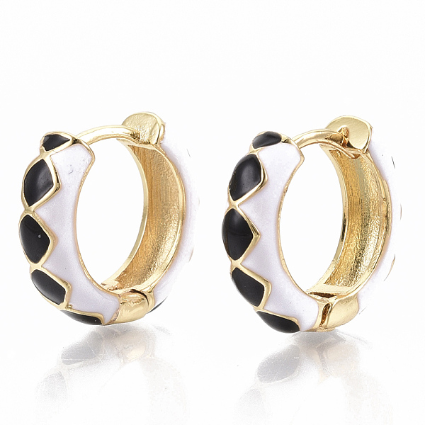PandaHall Brass Huggie Hoop Earrings, with Two Tone Enamel, Real 18K Gold Plated, Rhombus Pattern, Black, 15.5x16.5x5mm, Pin: 1x1mm Brass...
PandaHall Brass Huggie Hoop Earrings, with Two Tone Enamel, Real 18K Gold Plated, Rhombus Pattern, Black, 15.5x16.5x5mm, Pin: 1x1mm Brass...