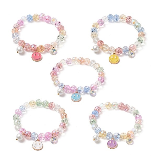 PandaHall Bling Galss Round Beaded Stretch Bracelet, Alloy Enamel Smiling Face Charms Adjustable Bracelet for Kids, Mixed Color, Inner..., Multicolor
PandaHall Bling Galss Round Beaded Stretch Bracelet, Alloy Enamel Smiling Face Charms Adjustable Bracelet for Kids, Mixed Color, Inner..., Multicolor