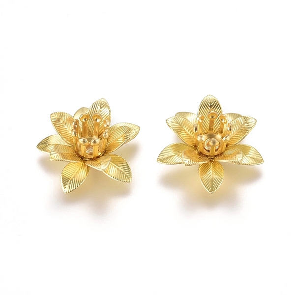 PandaHall 3D Brass Bead Caps, Flower, Multi-Petal, Raw(Unplated), Tray: 5mm, 16x6.5mm, Hole: 0.8mm Brass
PandaHall 3D Brass Bead Caps, Flower, Multi-Petal, Raw(Unplated), Tray: 5mm, 16x6.5mm, Hole: 0.8mm Brass