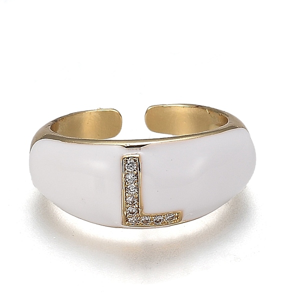 PandaHall Brass Micro Pave Clear Cubic Zirconia Cuff Rings, Open Rings, with Enamel, Cadmium Free & Lead Free, Golden, Letter.L, US Size 7...
PandaHall Brass Micro Pave Clear Cubic Zirconia Cuff Rings, Open Rings, with Enamel, Cadmium Free & Lead Free, Golden, Letter.L, US Size 7...