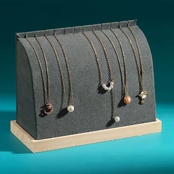 PandaHall Velvet Necklace Organizer Display Stands, Jewelry Display Rack for Necklace, with Wooden Base, Gray, 21x9x15.5cm Velvet Gray
PandaHall Velvet Necklace Organizer Display Stands, Jewelry Display Rack for Necklace, with Wooden Base, Gray, 21x9x15.5cm Velvet Gray