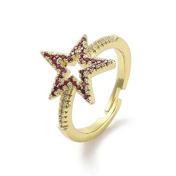 PandaHall Brass Pave Cubic Zirconia Adjustable Rings, Star, Real 18K Gold Plated, Inner Diameter: 17.2mm Brass+Cubic Zirconia Star
PandaHall Brass Pave Cubic Zirconia Adjustable Rings, Star, Real 18K Gold Plated, Inner Diameter: 17.2mm Brass+Cubic Zirconia Star