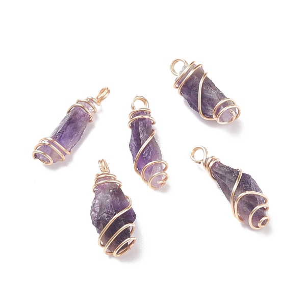 PandaHall Rough Natural Amethyst Pendants, with Copper Wire Wrapped, Nuggets, Real 18K Gold Plated, 21~30x9~12x7~10mm, Hole: 2.5~3.1mm...
PandaHall Rough Natural Amethyst Pendants, with Copper Wire Wrapped, Nuggets, Real 18K Gold Plated, 21~30x9~12x7~10mm, Hole: 2.5~3.1mm...