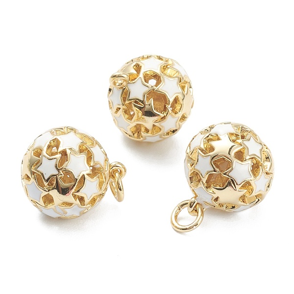 PandaHall Brass Enamel Charms, with Jump Ring, Real 18K Gold Plated, Long-Lasting Plated, Round with Star, White, 14.5x12.5mm, Jump Ring...
PandaHall Brass Enamel Charms, with Jump Ring, Real 18K Gold Plated, Long-Lasting Plated, Round with Star, White, 14.5x12.5mm, Jump Ring...