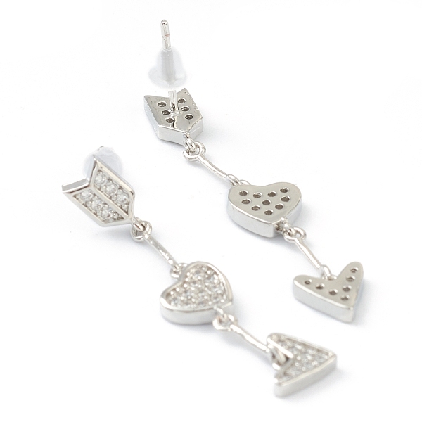PandaHall Brass Micro Pave Clear Cubic Zirconia Dangle Stud Earrings, with Ear Nuts, Arrow & Heart, Platinum, 37mm, Pin: 0.6mm Brass Arrow...
PandaHall Brass Micro Pave Clear Cubic Zirconia Dangle Stud Earrings, with Ear Nuts, Arrow & Heart, Platinum, 37mm, Pin: 0.6mm Brass Arrow...