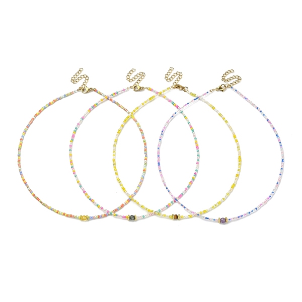PandaHall Natural Mixed Gemstone & Glass Seed Beaded Necklace, 14.41 inch(36.6cm) Mixed Stone
PandaHall Natural Mixed Gemstone & Glass Seed Beaded Necklace, 14.41 inch(36.6cm) Mixed Stone