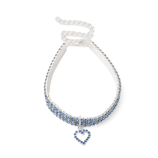 PandaHall Adjustable 3-Row Iron Rhinestone Cup Chain Pet Collars, Slider Heart Pendant Cat Dog Choker Necklace, Sapphire, 258mm Iron Heart..., Blue
PandaHall Adjustable 3-Row Iron Rhinestone Cup Chain Pet Collars, Slider Heart Pendant Cat Dog Choker Necklace, Sapphire, 258mm Iron Heart..., Blue