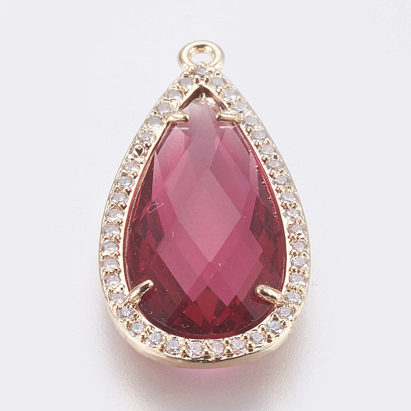 PandaHall Brass Glass Pendants, with Cubic Zirconia, Faceted, teardrop, Light Gold, Deep Pink, 27.5x14x4mm, Hole: 1.2mm Brass+Glass Teardrop...
PandaHall Brass Glass Pendants, with Cubic Zirconia, Faceted, teardrop, Light Gold, Deep Pink, 27.5x14x4mm, Hole: 1.2mm Brass+Glass Teardrop...