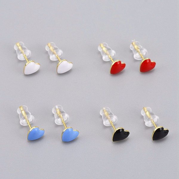 PandaHall Brass Enamel Stud Earrings, with Plastic Ear Nuts, Long-Lasting Plated, Heart, Real 18K Gold Plated, Mixed Color, 6x6.5mm, Pin..., Multicolor
PandaHall Brass Enamel Stud Earrings, with Plastic Ear Nuts, Long-Lasting Plated, Heart, Real 18K Gold Plated, Mixed Color, 6x6.5mm, Pin..., Multicolor