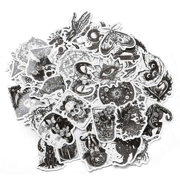 PandaHall 50 Sheets Paper Gothic Graffiti Stickers, Black, 40~59x21~53.5x0.2mm, 50 sheets/bag Paper Mixed Shapes Black
PandaHall 50 Sheets Paper Gothic Graffiti Stickers, Black, 40~59x21~53.5x0.2mm, 50 sheets/bag Paper Mixed Shapes Black