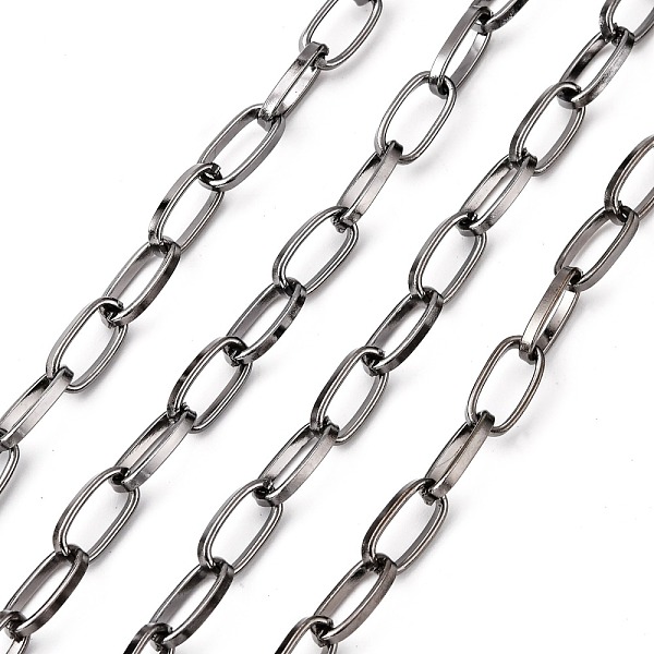 PandaHall Iron Paperclip Chains, Flat Oval, Drawn Elongated Cable Chains, with Spool, Unwelded, Gunmetal, 13x6x2mm Iron
PandaHall Iron Paperclip Chains, Flat Oval, Drawn Elongated Cable Chains, with Spool, Unwelded, Gunmetal, 13x6x2mm Iron