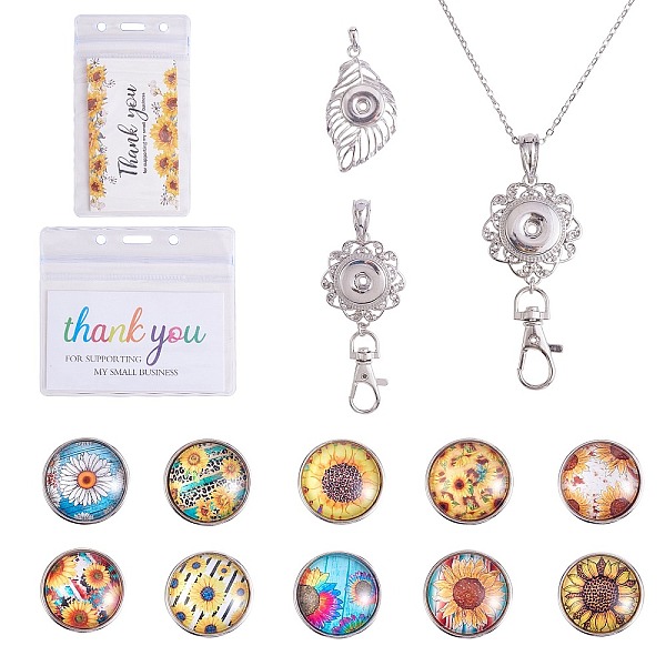 PandaHall DIY Interchangable Pendant ID Card Holder Necklace Making Kit, Including Glass Snap Cabochon, Leaf Alloy Snap Base Settings, 304..., Multicolor
PandaHall DIY Interchangable Pendant ID Card Holder Necklace Making Kit, Including Glass Snap Cabochon, Leaf Alloy Snap Base Settings, 304..., Multicolor