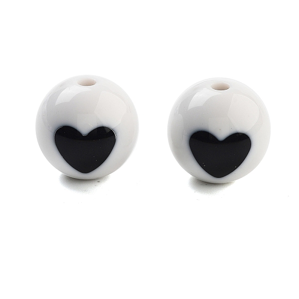 PandaHall Opaque Printed Acrylic Beads, Round with Heart Pattern, Black, 16mm, Hole: 2mm, about 216pcs/500g Acrylic Round Black
PandaHall Opaque Printed Acrylic Beads, Round with Heart Pattern, Black, 16mm, Hole: 2mm, about 216pcs/500g Acrylic Round Black