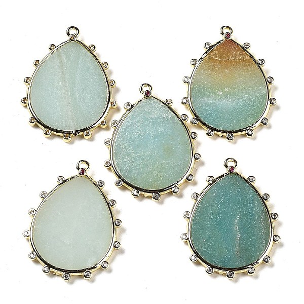 PandaHall Natural Flower Amazonite Pendants, Rack Plating Golden Tone Brass Pave Clear Cubic Zirconia Teardrop Charms, 30.5x23.5x2mm, Hole...
PandaHall Natural Flower Amazonite Pendants, Rack Plating Golden Tone Brass Pave Clear Cubic Zirconia Teardrop Charms, 30.5x23.5x2mm, Hole...