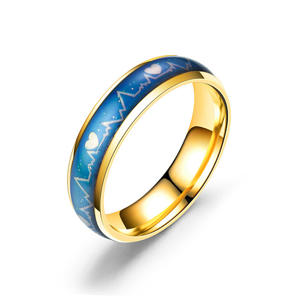 PandaHall Heart Beat Mood Ring, Temperature Change Color Emotion Feeling Stainless Steel Plain Ring for Men Women, Golden, US Size 12...
PandaHall Heart Beat Mood Ring, Temperature Change Color Emotion Feeling Stainless Steel Plain Ring for Men Women, Golden, US Size 12...