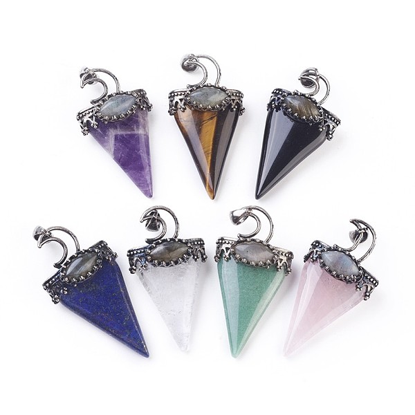 PandaHall Natural Mixed Stone Big Pendants, with Brass Findings, Triangle, Antique Silver, 53~58x28~29x16~18mm, Hole: 5x7mm Mixed Stone..., Multicolor
PandaHall Natural Mixed Stone Big Pendants, with Brass Findings, Triangle, Antique Silver, 53~58x28~29x16~18mm, Hole: 5x7mm Mixed Stone..., Multicolor