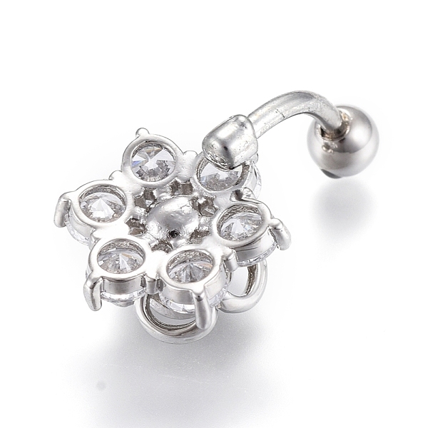 PandaHall Piercing Jewelry, Brass Cubic Zirciona Navel Ring, Belly Rings, with 304 Stainless Steel Bar, Rose, Platinum, 27x14mm, Bar: 15..., Clear
PandaHall Piercing Jewelry, Brass Cubic Zirciona Navel Ring, Belly Rings, with 304 Stainless Steel Bar, Rose, Platinum, 27x14mm, Bar: 15..., Clear