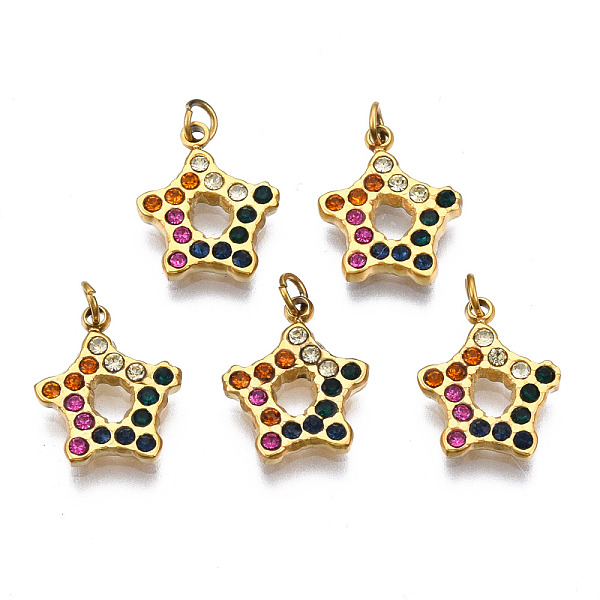 PandaHall 316 Surgical Stainless Steel Charms, with Jump Rings and Rhinestone, Star, Real 14K Gold Plated, 11x9x1.5mm, Hole: 1.6mm, Jump...
PandaHall 316 Surgical Stainless Steel Charms, with Jump Rings and Rhinestone, Star, Real 14K Gold Plated, 11x9x1.5mm, Hole: 1.6mm, Jump...