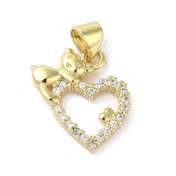 PandaHall Rack Plating Brass Micro Pave Cubic Zirconia Pendants, Heart with Bear, Long-Lasting Plated, Cadmium Free & Lead Free, Real 18K..., Clear
PandaHall Rack Plating Brass Micro Pave Cubic Zirconia Pendants, Heart with Bear, Long-Lasting Plated, Cadmium Free & Lead Free, Real 18K..., Clear