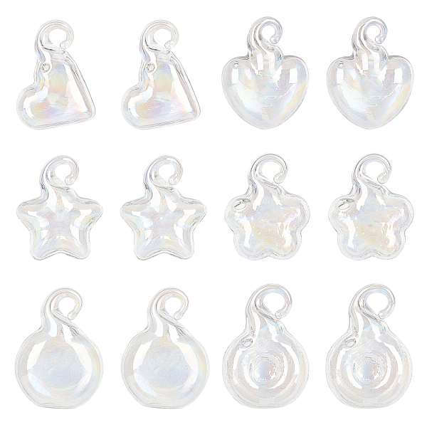 PandaHall High Borosilicate Glass Bottle Pendant, Mixed Shapes, Mini Wishing Bottle, Clear AB, 12pcs/set Glass Mixed Shapes White
PandaHall High Borosilicate Glass Bottle Pendant, Mixed Shapes, Mini Wishing Bottle, Clear AB, 12pcs/set Glass Mixed Shapes White