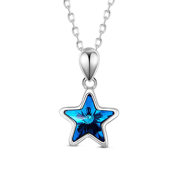 PandaHall SHEGRACE 925 Sterling Silver Crystal Pendant Necklace, Star, Platinum Plated, Prussian Blue, 17.72 inch(45cm) Sterling Silver Blue
PandaHall SHEGRACE 925 Sterling Silver Crystal Pendant Necklace, Star, Platinum Plated, Prussian Blue, 17.72 inch(45cm) Sterling Silver Blue