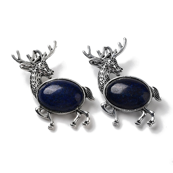 PandaHall Alloy Elk Brooches, with Natural Lapis Lazuli, Antique Silver, 49.5x49x14mm Lapis Lazuli Deer
PandaHall Alloy Elk Brooches, with Natural Lapis Lazuli, Antique Silver, 49.5x49x14mm Lapis Lazuli Deer
