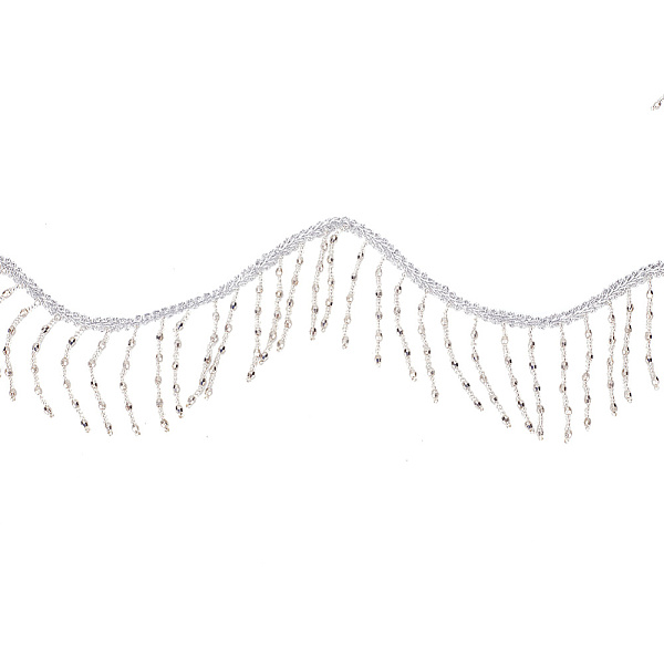 PandaHall DELORIGIN 2 Yards Polyester with Plastic Beads Tassel Ribbons, Fringe Trimming, Gold Webbing Ribbon, with 1Pc Thread Bobbins White..., Silver
PandaHall DELORIGIN 2 Yards Polyester with Plastic Beads Tassel Ribbons, Fringe Trimming, Gold Webbing Ribbon, with 1Pc Thread Bobbins White..., Silver