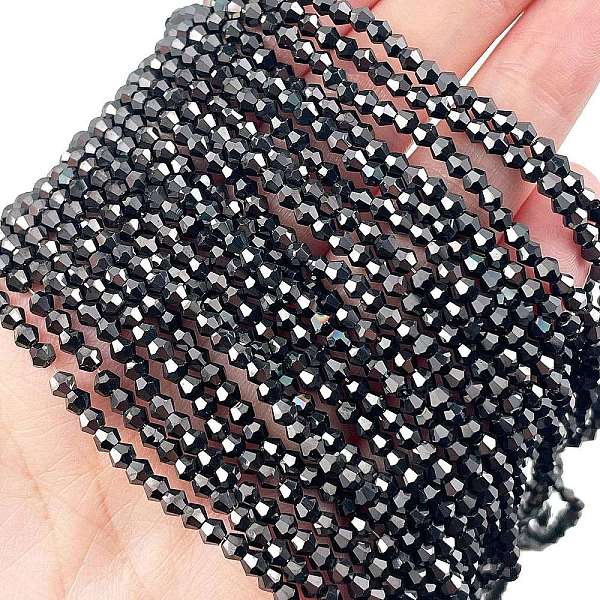 PandaHall Transparent Electroplate Glass Beads Strands, Full Plated, Faceted, Bicone, Gunmetal Plated, 3x2.5mm, Hole: 0.7mm, about...
PandaHall Transparent Electroplate Glass Beads Strands, Full Plated, Faceted, Bicone, Gunmetal Plated, 3x2.5mm, Hole: 0.7mm, about...