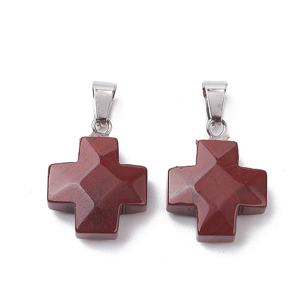 PandaHall Natural Red Rainbow Jasper Pendants, Cross Charms with Stainless Steel Color Plated Stainless Steel Snap on Bails...
PandaHall Natural Red Rainbow Jasper Pendants, Cross Charms with Stainless Steel Color Plated Stainless Steel Snap on Bails...