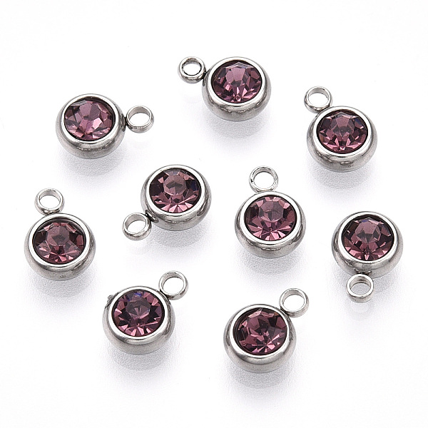 PandaHall 201 Stainless Steel Rhinestone Charms, Flat Round, Amethyst, 8.5x6x3mm, Hole: 1.5mm Stainless Steel+Rhinestone Flat Round Purple
PandaHall 201 Stainless Steel Rhinestone Charms, Flat Round, Amethyst, 8.5x6x3mm, Hole: 1.5mm Stainless Steel+Rhinestone Flat Round Purple