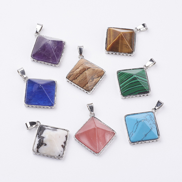 PandaHall Natural & Synthetic Mixed Stone Pendants, with Brass Finding, Pyramid, Platinum, 28.5x32x13mm, Hole: 3.5x6mm Mixed Stone Pyramid
PandaHall Natural & Synthetic Mixed Stone Pendants, with Brass Finding, Pyramid, Platinum, 28.5x32x13mm, Hole: 3.5x6mm Mixed Stone Pyramid