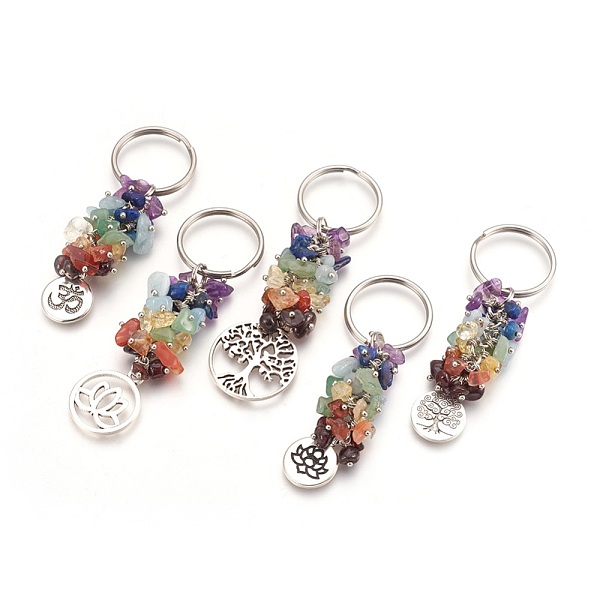 PandaHall Natural Gemstone Keychain Sets, with Brass Findings, Flat Round, 78~88mm, Pendant: 19~28.5x15~25x1.5~2mm, 5pcs/set Mixed Stone..., Multicolor
PandaHall Natural Gemstone Keychain Sets, with Brass Findings, Flat Round, 78~88mm, Pendant: 19~28.5x15~25x1.5~2mm, 5pcs/set Mixed Stone..., Multicolor