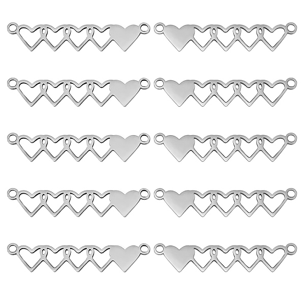 PandaHall 10Pcs Stainless Steel Connector Charms, 5 Hearts Links, Stainless Steel Color, 40x8.5mm, Hole: 1.5mm, 10pcs/box Stainless Steel...
PandaHall 10Pcs Stainless Steel Connector Charms, 5 Hearts Links, Stainless Steel Color, 40x8.5mm, Hole: 1.5mm, 10pcs/box Stainless Steel...