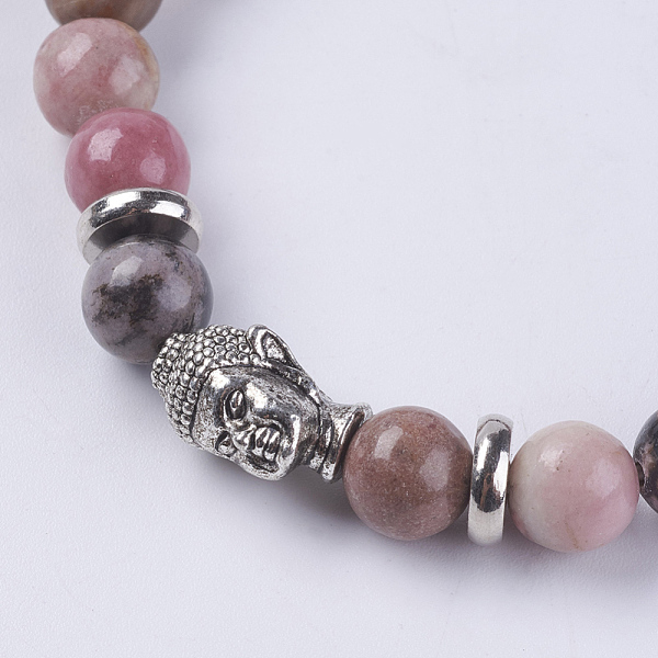 PandaHall Natural Rhodonite Beads Stretch Bracelets, with Alloy Finding, Buddha's Head, 2-1/8 inch(55mm) Rhodonite
PandaHall Natural Rhodonite Beads Stretch Bracelets, with Alloy Finding, Buddha's Head, 2-1/8 inch(55mm) Rhodonite