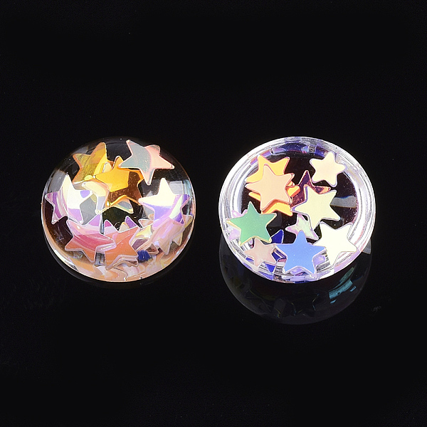 PandaHall Resin Cabochons, with Paillette, Dome/Half Round, Colorful, 12x4~5mm Resin Half Round
PandaHall Resin Cabochons, with Paillette, Dome/Half Round, Colorful, 12x4~5mm Resin Half Round