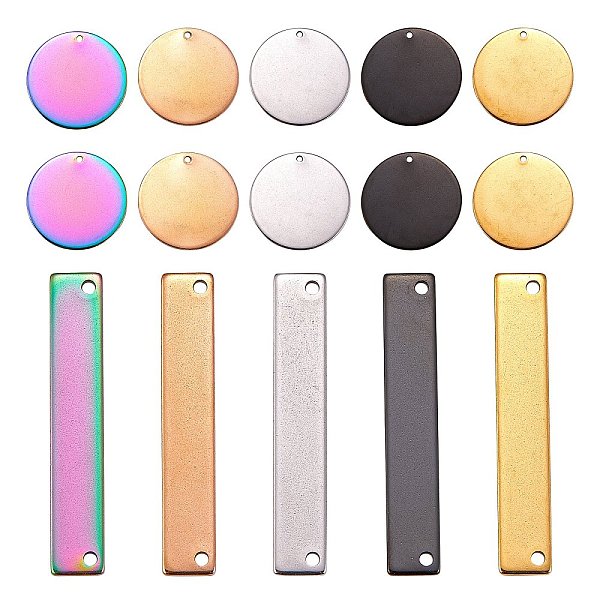 PandaHall 20Pcs 10 Style 304 Stainless Steel Flat Round Pendants & Rectangle Connector Charms, Mixed Color, 25x1mm, Hole: 1.4mm, 35x6x1mm...
PandaHall 20Pcs 10 Style 304 Stainless Steel Flat Round Pendants & Rectangle Connector Charms, Mixed Color, 25x1mm, Hole: 1.4mm, 35x6x1mm...