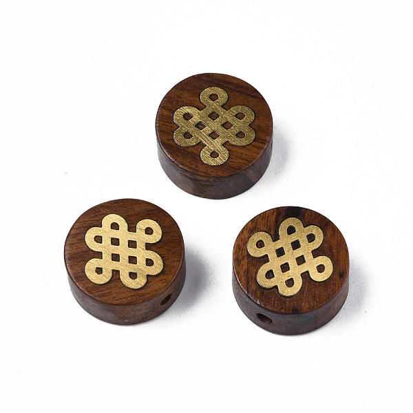 PandaHall Natural Rosewood Undyed Beads, with Chinese Knot Shape Raw(Unplated) Brass Slices, Flat Round, Saddle Brown, 15x7mm, Hole: 1.8mm...
PandaHall Natural Rosewood Undyed Beads, with Chinese Knot Shape Raw(Unplated) Brass Slices, Flat Round, Saddle Brown, 15x7mm, Hole: 1.8mm...