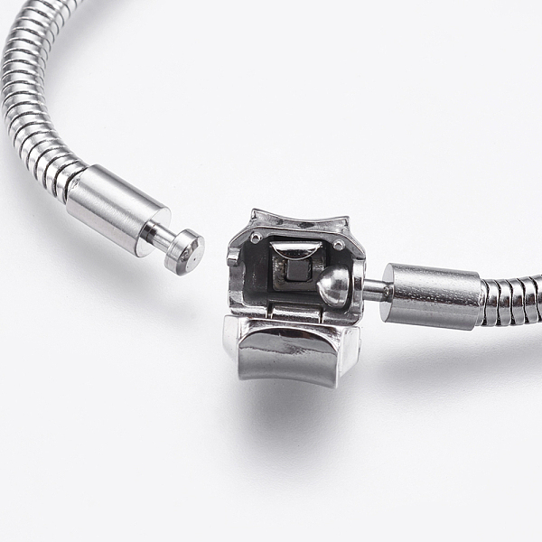 PandaHall 304 Stainless Steel European Style Bracelet Making, with Clasps, Stainless Steel Color, 7-1/8 inch(180mm), 3mm Stainless Steel
PandaHall 304 Stainless Steel European Style Bracelet Making, with Clasps, Stainless Steel Color, 7-1/8 inch(180mm), 3mm Stainless Steel