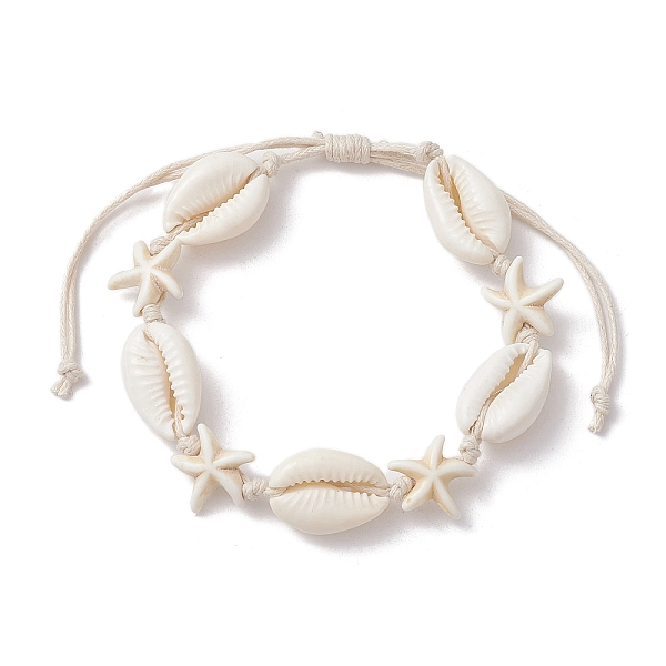 PandaHall Natural Shell & Synthetic Turquoise Starfish Braided Bead Bracelets, Braided Adjustable Bracelet, White, Inner Diameter: 2~3-1/2...
PandaHall Natural Shell & Synthetic Turquoise Starfish Braided Bead Bracelets, Braided Adjustable Bracelet, White, Inner Diameter: 2~3-1/2...