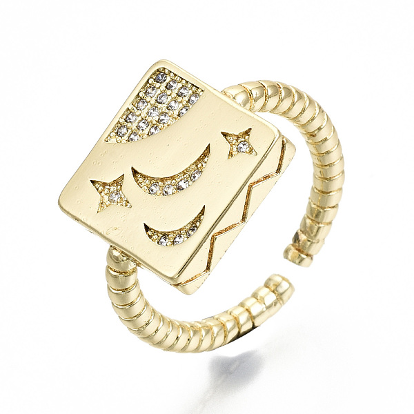 PandaHall Brass Micro Pave Clear Cubic Zirconia Cuff Rings, Open Rings, Wide Band Rings, Cadmium Free & Nickel Free & Lead Free, Square with...
PandaHall Brass Micro Pave Clear Cubic Zirconia Cuff Rings, Open Rings, Wide Band Rings, Cadmium Free & Nickel Free & Lead Free, Square with...