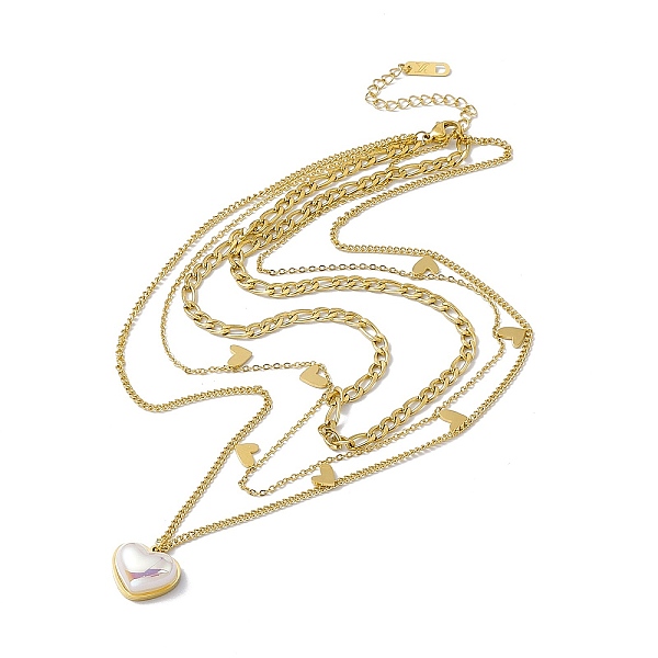 PandaHall Plastic Pearl Heart Charms Triple Layered Necklace, Ion Plating(IP) 304 Stainless Steel Jewelry for Women, Golden, 15.16 inch..., White
PandaHall Plastic Pearl Heart Charms Triple Layered Necklace, Ion Plating(IP) 304 Stainless Steel Jewelry for Women, Golden, 15.16 inch..., White